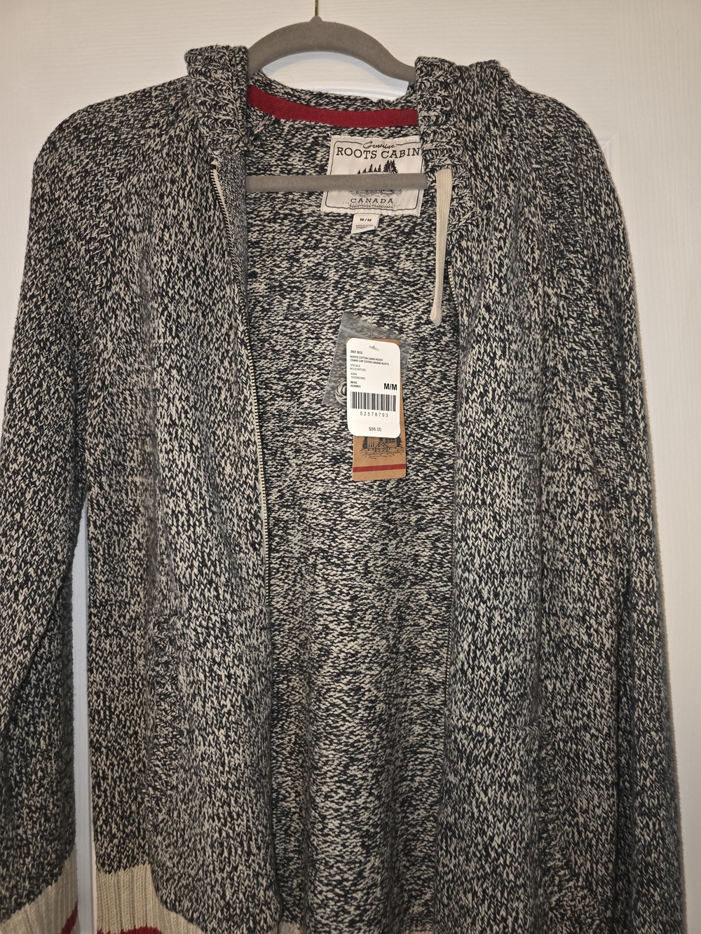 Roots Speckle Cabin Cotton Hoody - Black & White